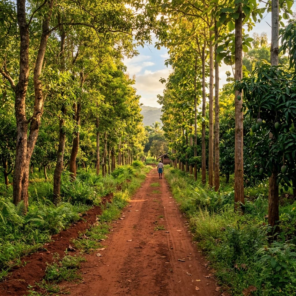 Plantation tree rows